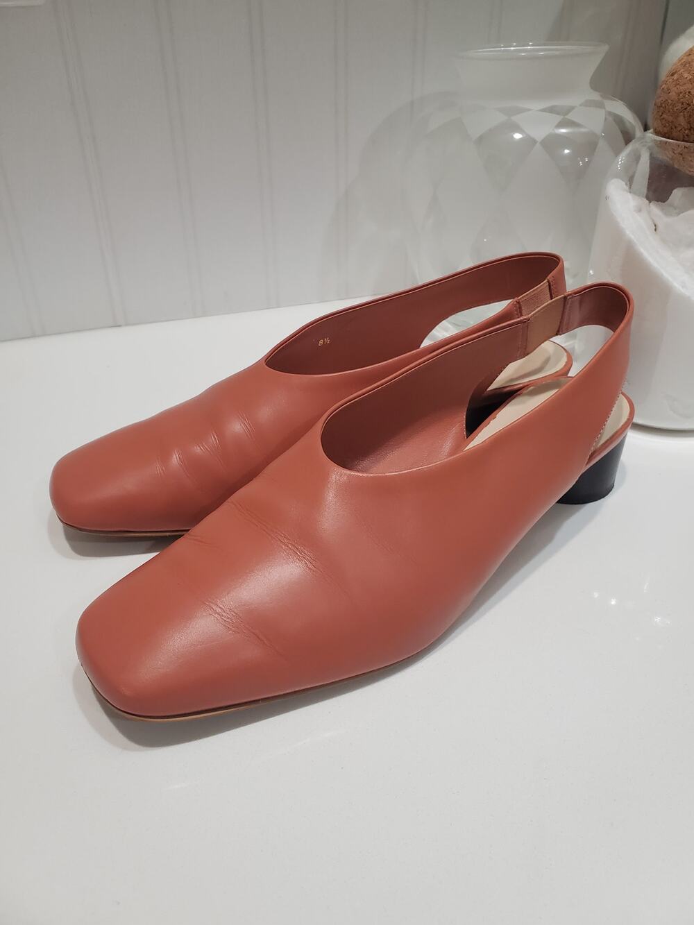 Everlane Square Toe Slingback Heels size 8.5